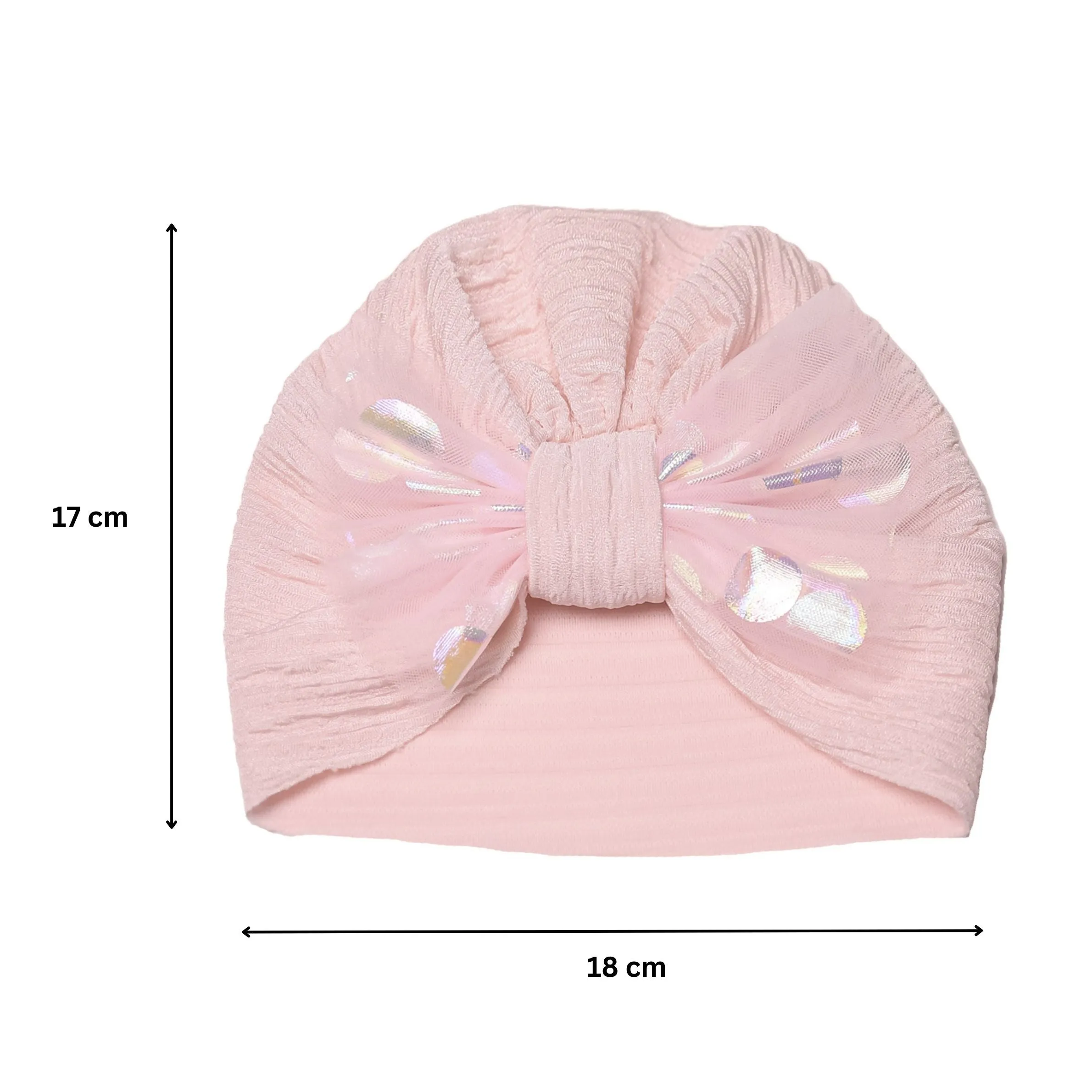 THE LITTLE LOOKERS Unisex Soft Turban Bow Knot Cap, Baby Head-Wear, Beanie Cap for Newborn Baby/Infants | Suitable for 3 to 18 Months Baby