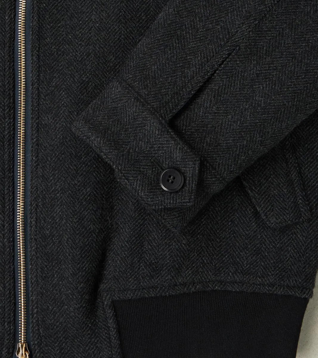 TWCXDR Jericho Harrington - Marling & Evans® Charcoal Merino Wool Herringbone