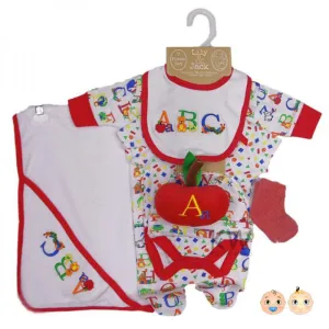 UNISEX ABC 7 PCE TOY NET BAG GIFT SET (NB-6 MONTHS) BABY