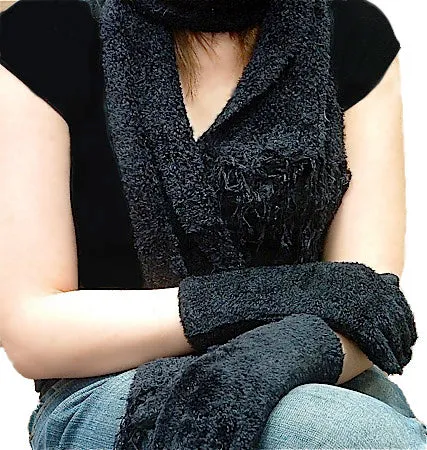 Velour Knit Ladies Scarf Set