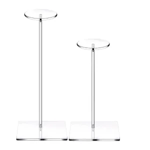 versatile Fvkrnyz Acrylic Hat Stand and Wig Display Rack, 2PCS Clear Hat Stands for Display,Adjustable Height Hat Holder,Square Barbell Base Display,Hat Rack Stand for Display Jewelry Watch Helmets