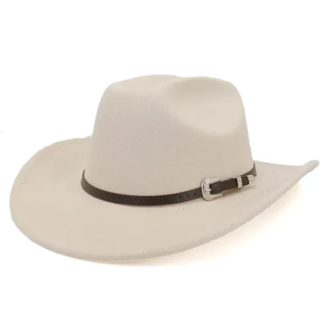 Vintage Men Western Cowboy Hat With Belt