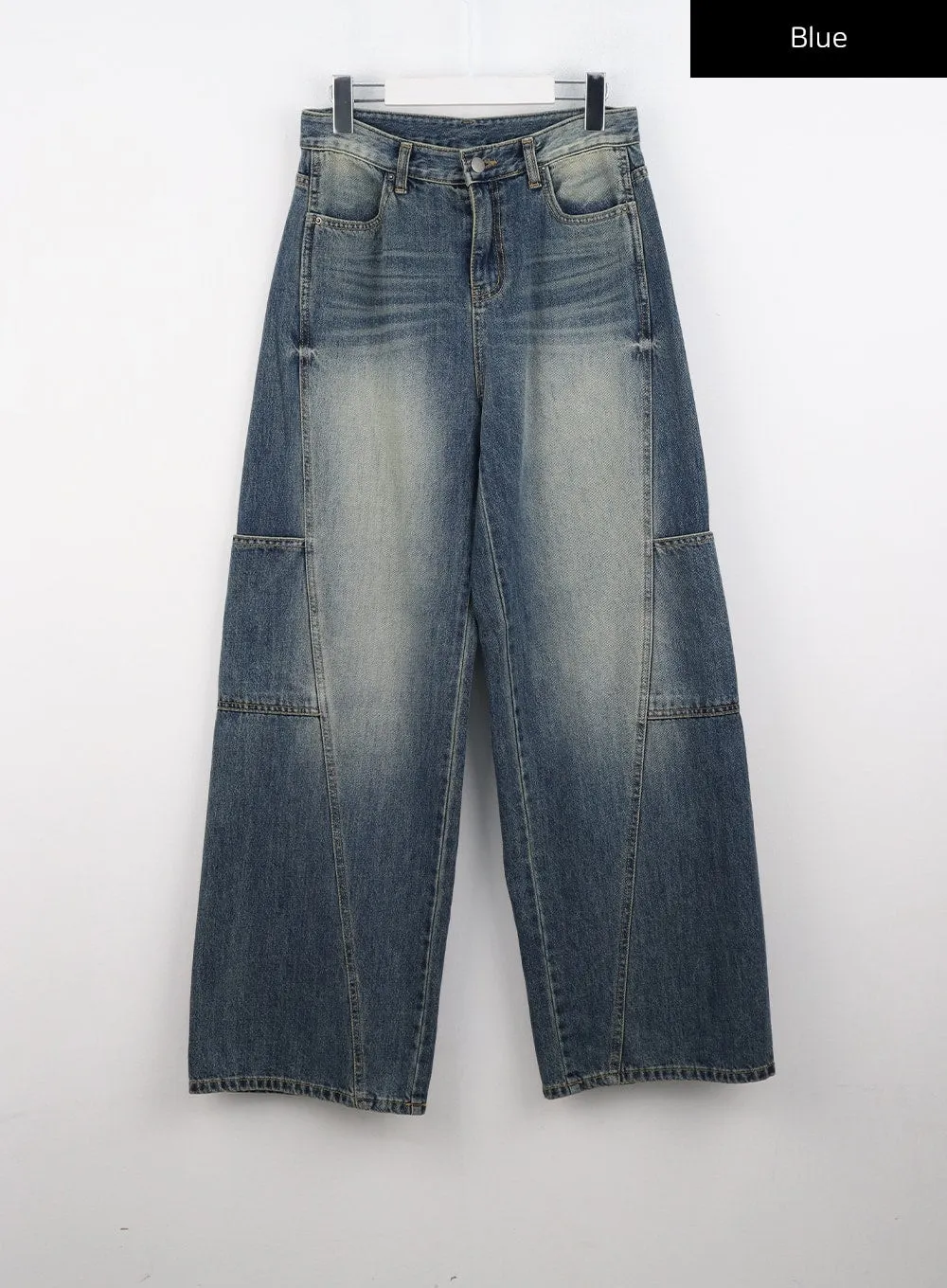 Washed Baggy Cargo Jeans CO323